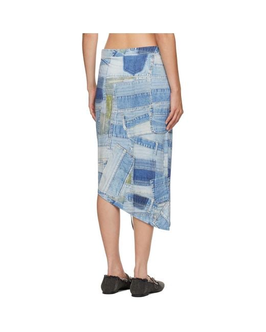 ANDERSSON BELL Blue Anja Midi Skirt