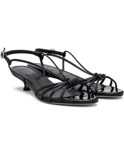 Aeyde Black Amara Patent Leather Heeled Sandals