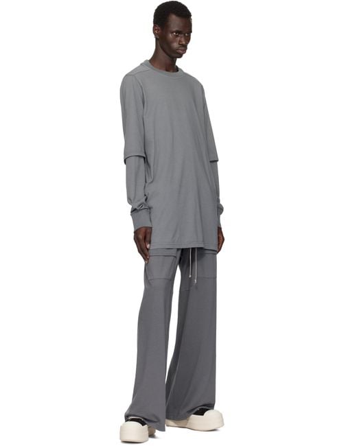 Rick Owens Gray Porterville Creatch Wide Drawstring Cargo Pants for men