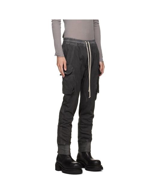 Rick Owens Gray Tower Mastodon Cut Cargo Pants for men