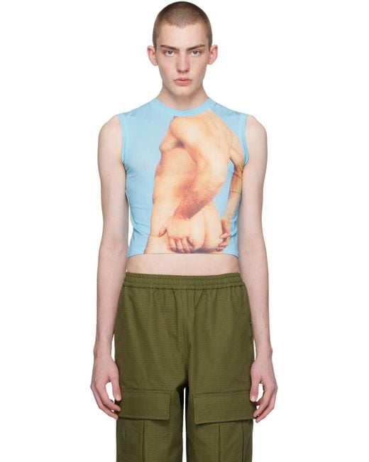 Carne Bollente Green 'touch With The Eyes' Tank Top for men