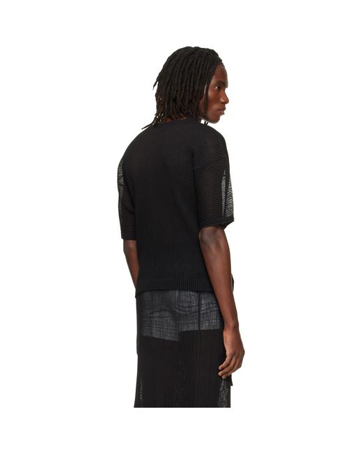 Homme Plissé Issey Miyake Black Rustic Mesh T-Shirt for men