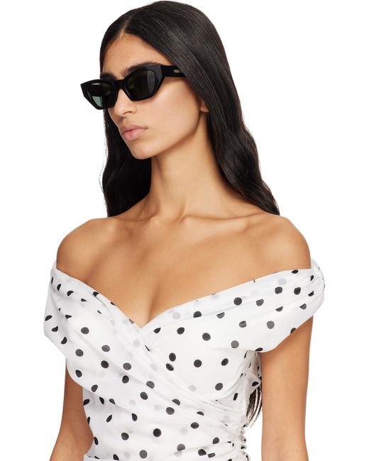 Versace Black Signature Cat-Eye Sunglasses