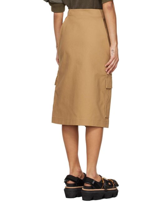 Sacai Black Beige Carhartt Wip Edition Midi Skirt