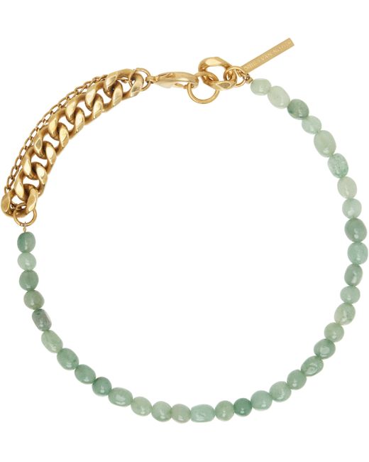 Dries Van Noten Metallic Stone Chain Necklace for men