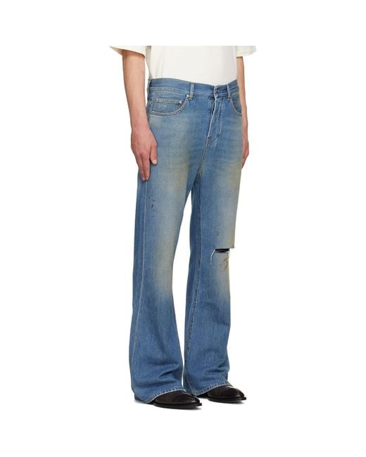 Amiri Blue Slash Bootcut Jeans for men