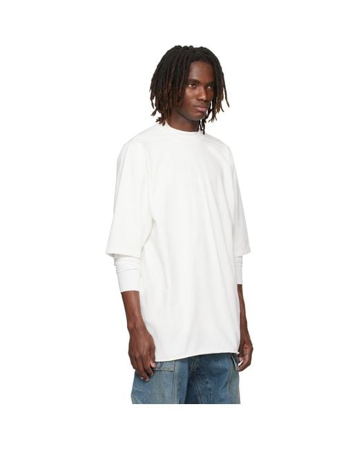 Rick Owens White Off- Temple Jumbo S/S T-Shirt for men