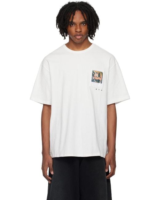 RTA White Photo Pocket T-Shirt for men