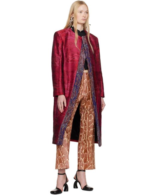 Dries Van Noten オレンジ Pinched Seam トラウザーズ Multicolor