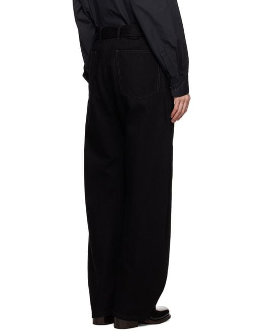 Lemaire Black Twisted Belted Jeans