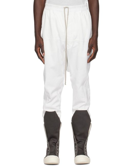 Pantalon de survêtement ajusté blanc cassé Rick Owens pour homme en coloris White