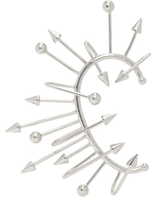 Jean Paul Gaultier White 'The Spike' Ear Cuff