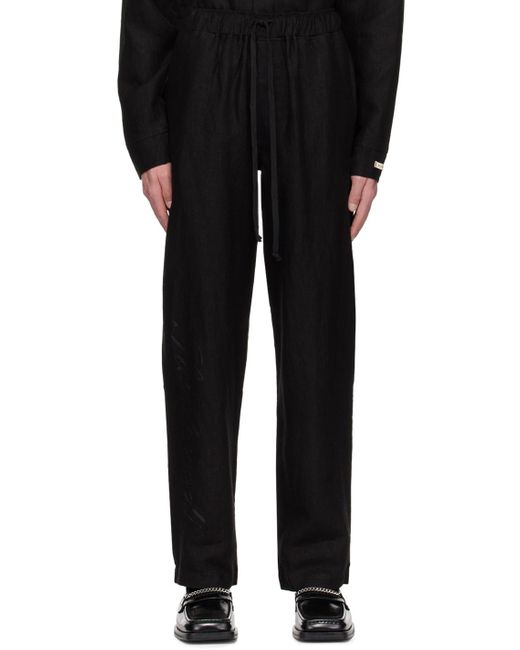 SAINTWOODS Black Relaxed Trousers for men