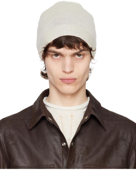 メンズ Rick Owens オフホワイト Hollywood Medium ビーニー Brown