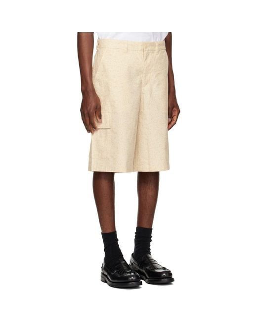 Lacoste Natural Straight Fit Printed Bermuda Shorts for men