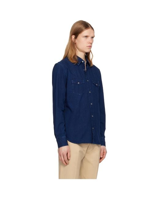 Tom Ford Blue Western Shirt for men