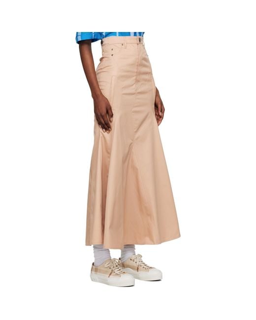 Burberry Multicolor Beige Flared Maxi Skirt