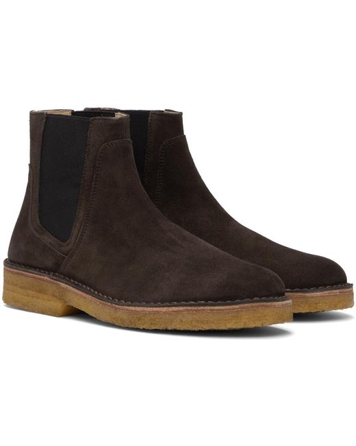 A.P.C. Black . Brown Theodore Chelsea Boots for men