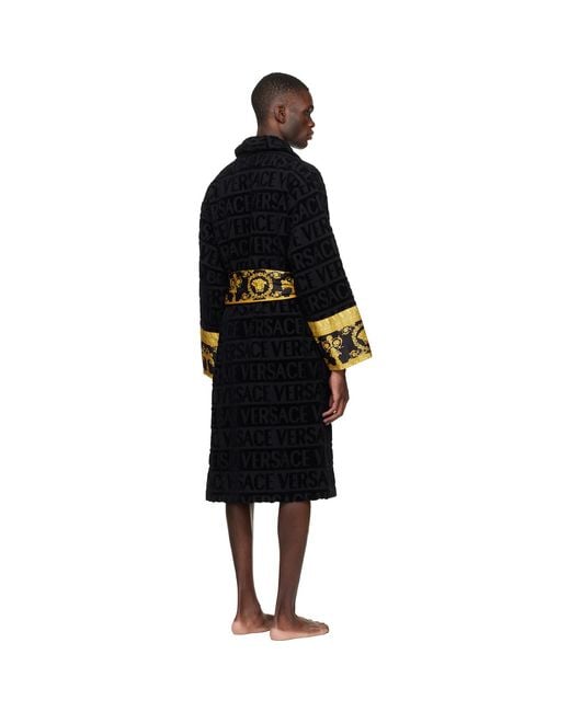 Versace Black 'I Heart Baroque' Bathrobe for men
