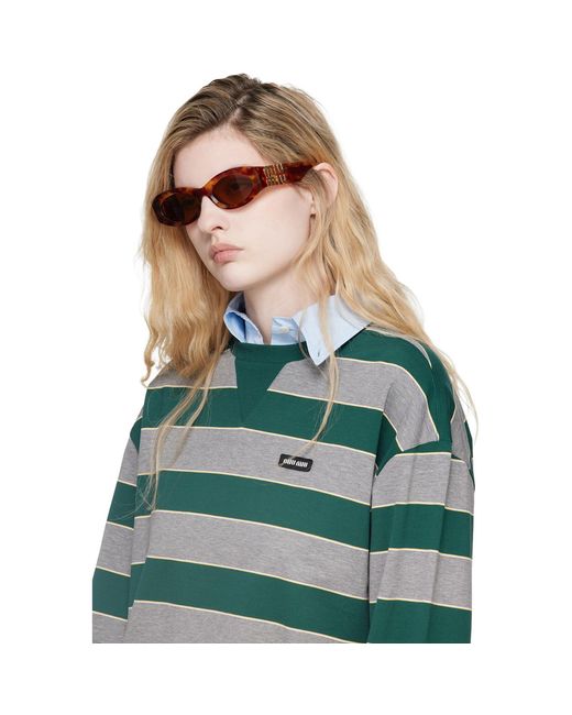 Miu Miu Brown 'Miu Glimpse' Sunglasses