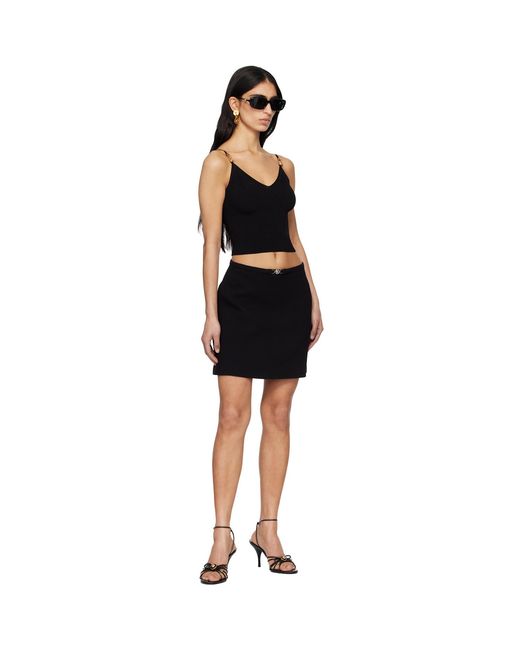 Versace Black Viscose Knit Crop Camisole
