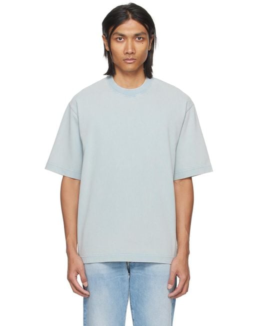 Acne White Blue Relaxed-fit T-shirt for men