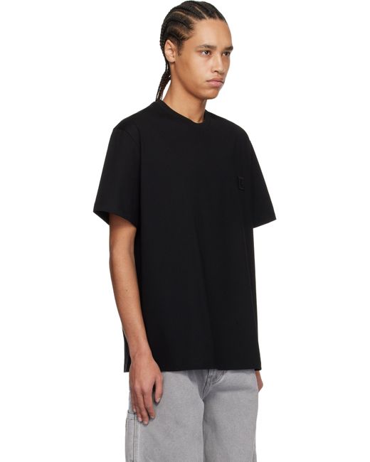 メンズ Wooyoungmi ブラック 3D Coral バックロゴ Tシャツ Black