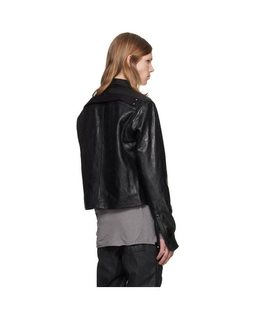 Rick Owens Black Tower Alice Leather Jacket for men