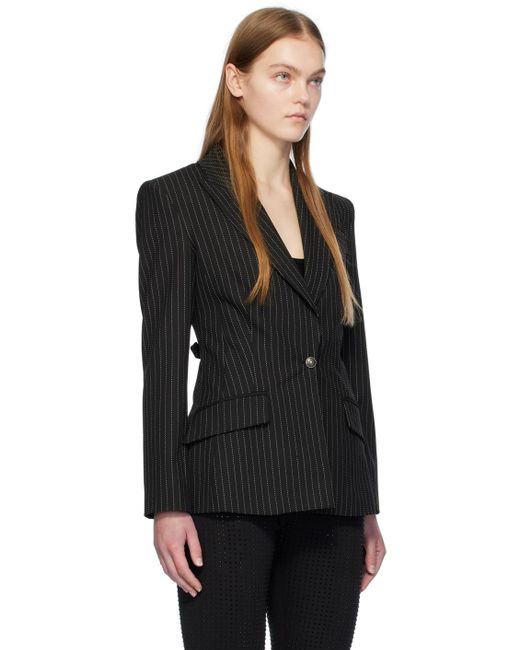 Versace Black Pinstripe Blazer