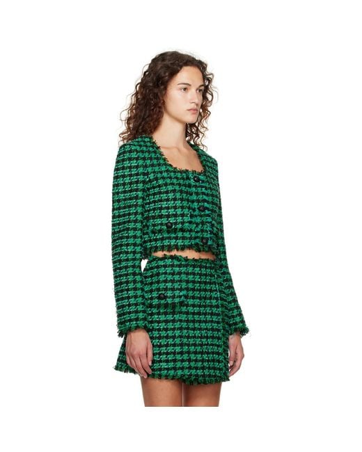 MSGM Green Check Jacket