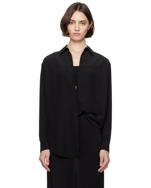 Matteau Black Long Sleeve Silk Shirt