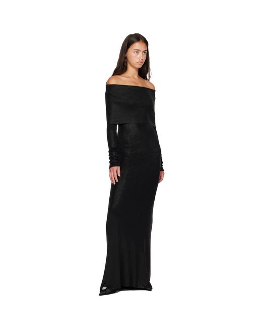 Balenciaga Black Off-Shoulder Maxi Dress