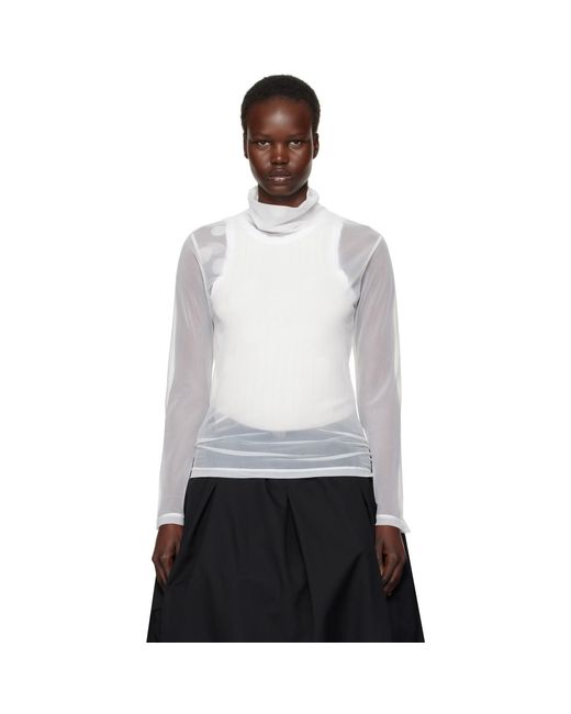 Y's Yohji Yamamoto White Long Sleeve Turtleneck