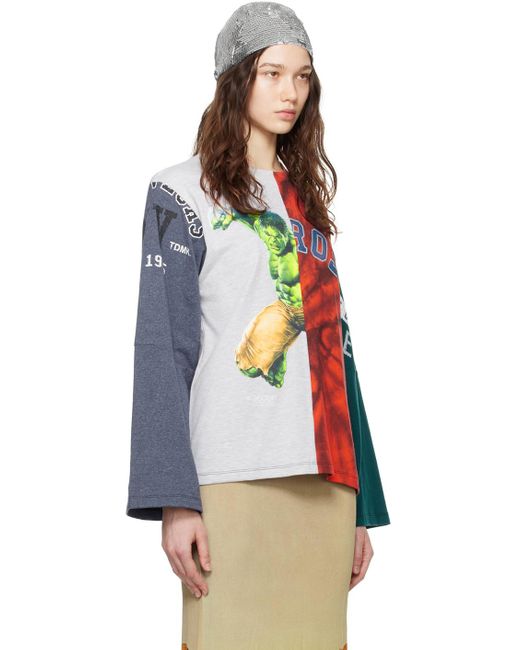 Conner Ives Multicolor Color Reconstituted Long Sleeve T-shirt