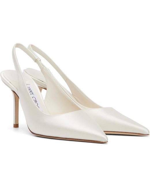 Jimmy Choo White Love Sling Back 85 Heels
