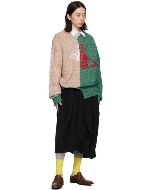 Vivienne Westwood Half & Half Sweater in Green for Men | Lyst