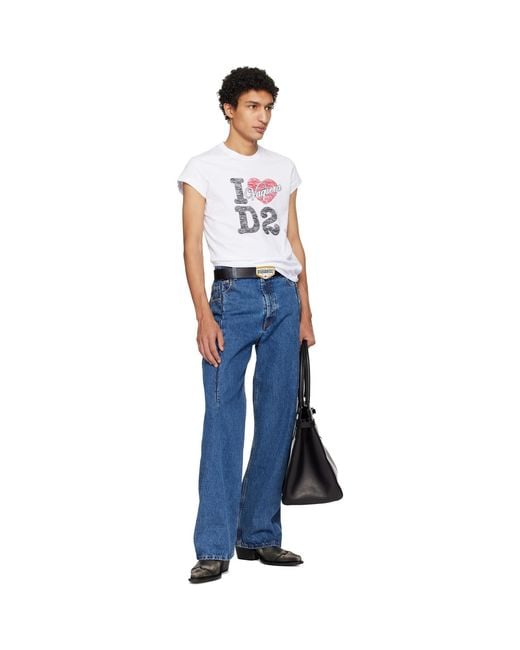 DSquared² Black Logo Plaque Belt for men