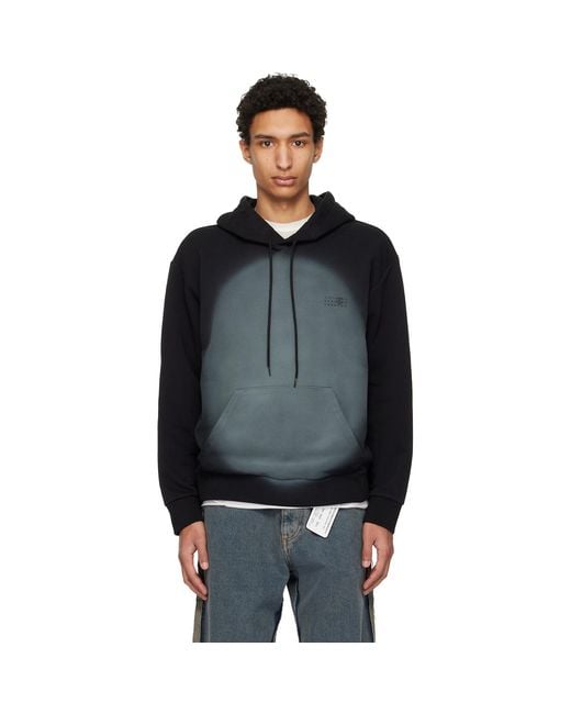 MM6 by Maison Margiela Black Spray Print Hoodie for men
