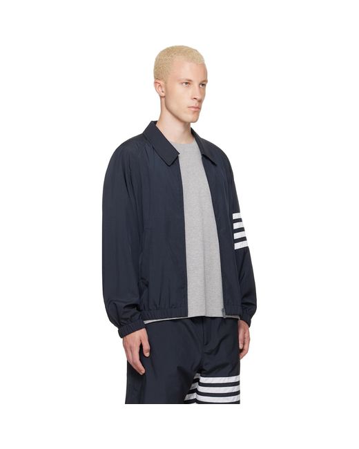 Thom Browne Blue Ripstop Raglan Coach Jacket for men
