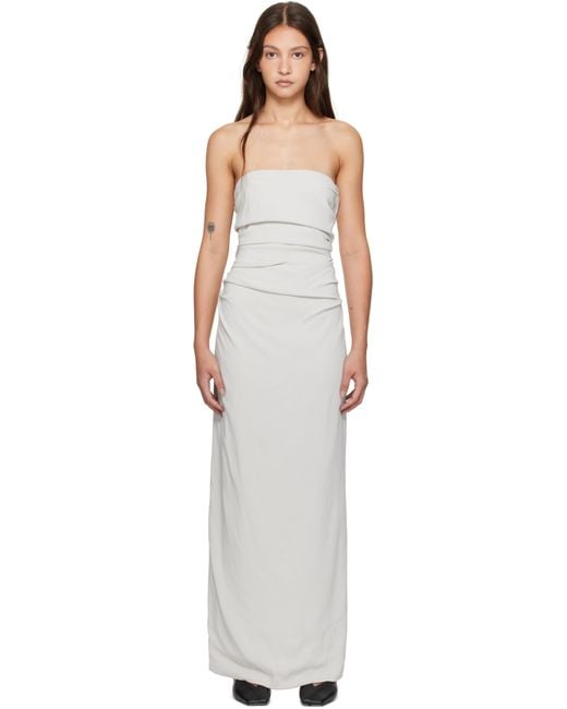 St. Agni Black Strapless Tie Back Maxi Dress
