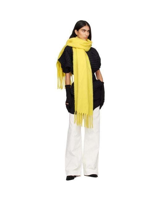 Issey Miyake Yellow Baby Alpaca Stole Scarf