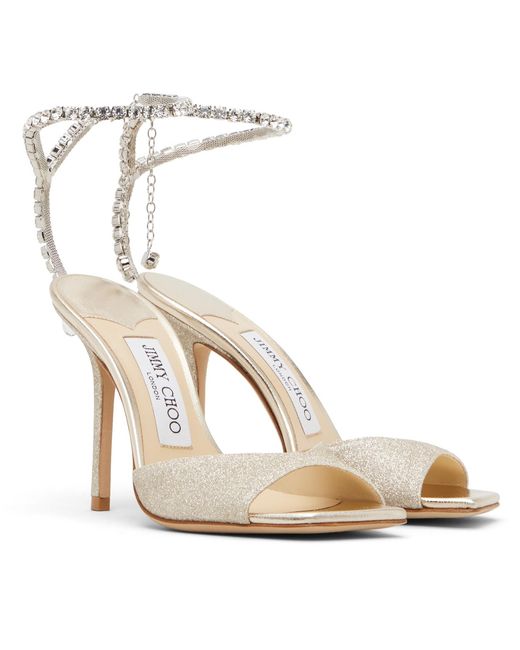 Jimmy Choo Metallic Saeda 100 Heeled Sandals