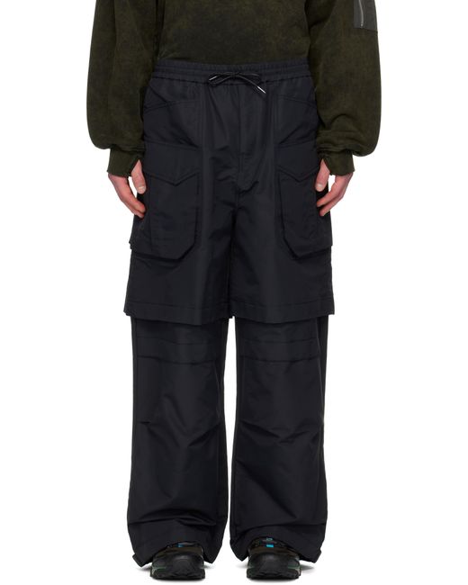 Juun.J Black Nylon Detachable Zip-Off Cargo Pants for men