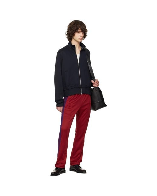Needles Red Narrow Track Pants for men