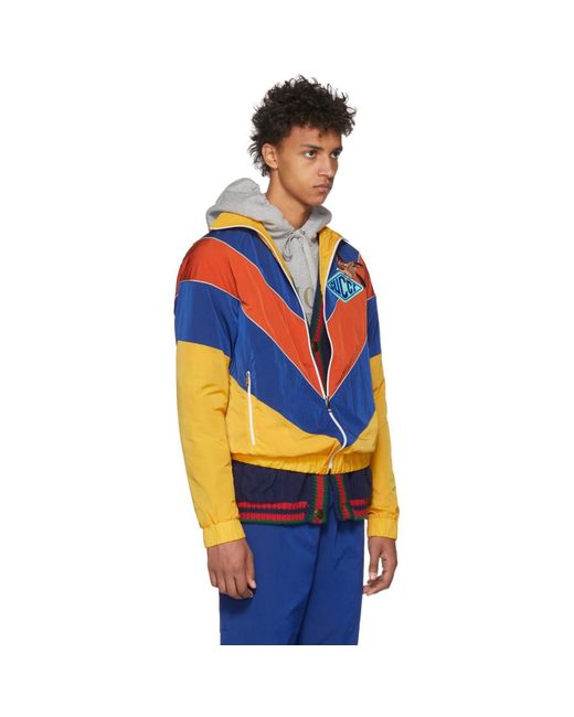 Gucci Yellow And Blue Technical Jacket for Men | Lyst