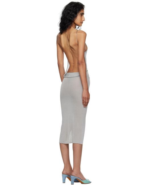 Robe Longue Awa Argentée Miaou en coloris Black
