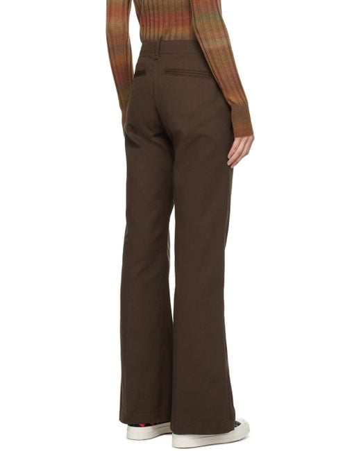 Re/done Brown Flared Trousers
