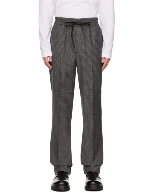 Brioni Black Houndstooth Trousers for men