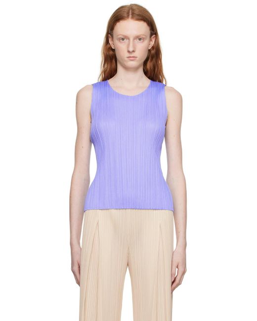 Pleats Please Issey Miyake Blue New Colorful Basics 3 Tank Top
