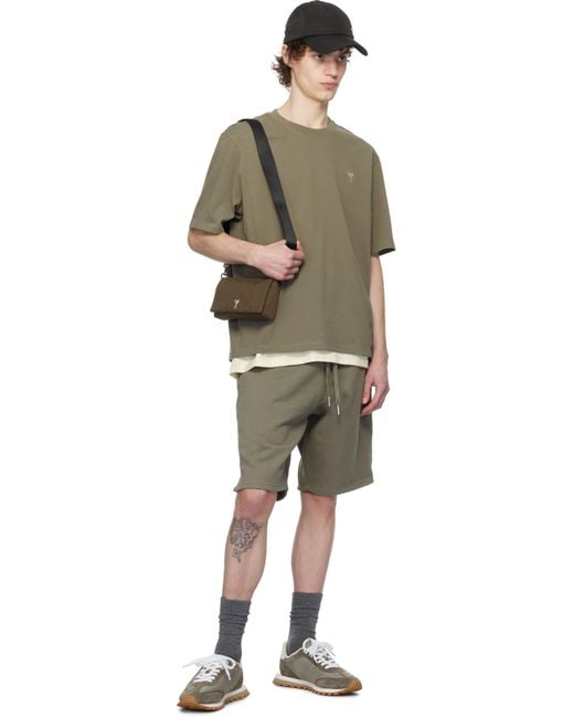 AMI Multicolor Taupe Cotton Tonal Ami De Coeur T-Shirt for men